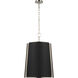 Carrier and Company Hastings 6 Light 25.25 inch Polished Nickel Pendant Ceiling Light in Black, Large