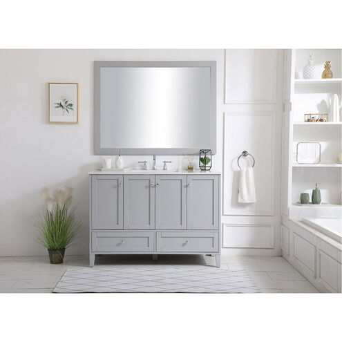 Sommerville 48 X 22 X 34 inch Grey and Brushed Nickel with Calacatta Quartz Vanity Sink Set