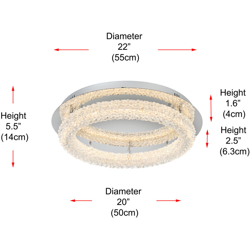 Bowen 1 Light 22 inch Chrome Flush Mount Ceiling Light