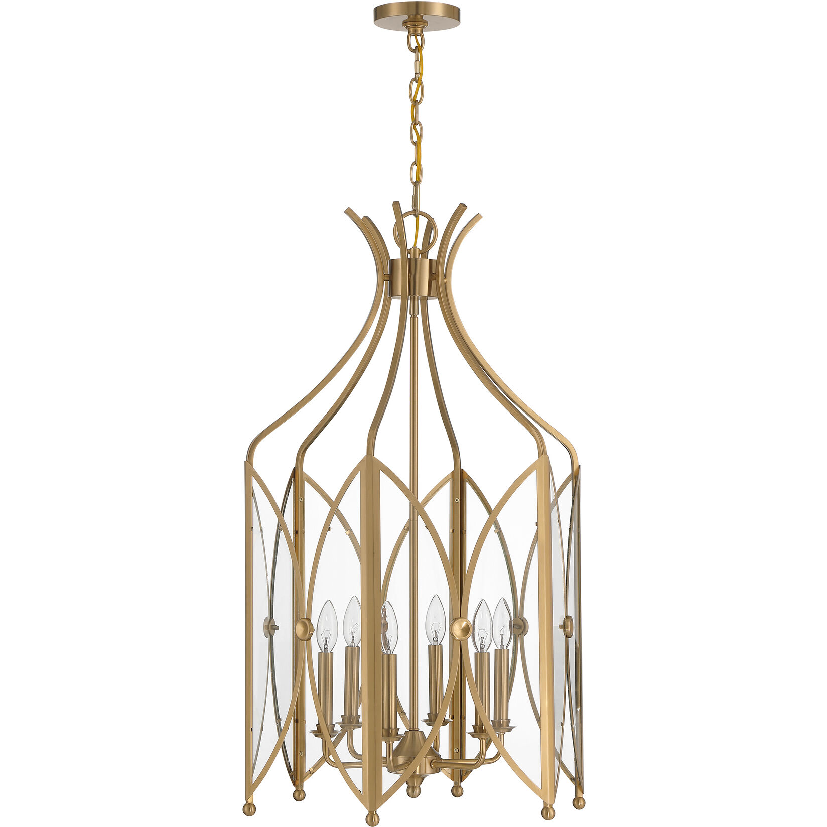 Enclave 6 Light 21 inch Noble Brass Pendant Ceiling Light