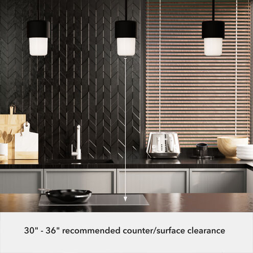 Station 1 Light 5 inch Natural Black Iron Mini Pendant Ceiling Light, Mini