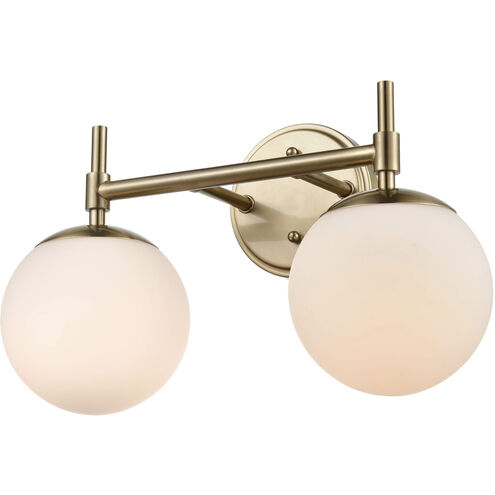 None 2 Light 15.5 inch Modern Gold Bathroom Vanity Light Wall Light
