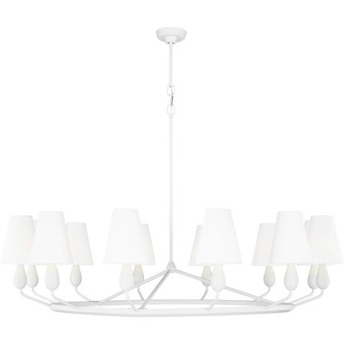 TOB by Thomas O'Brien Ziba 12 Light 48 inch Matte White Chandelier Ceiling Light