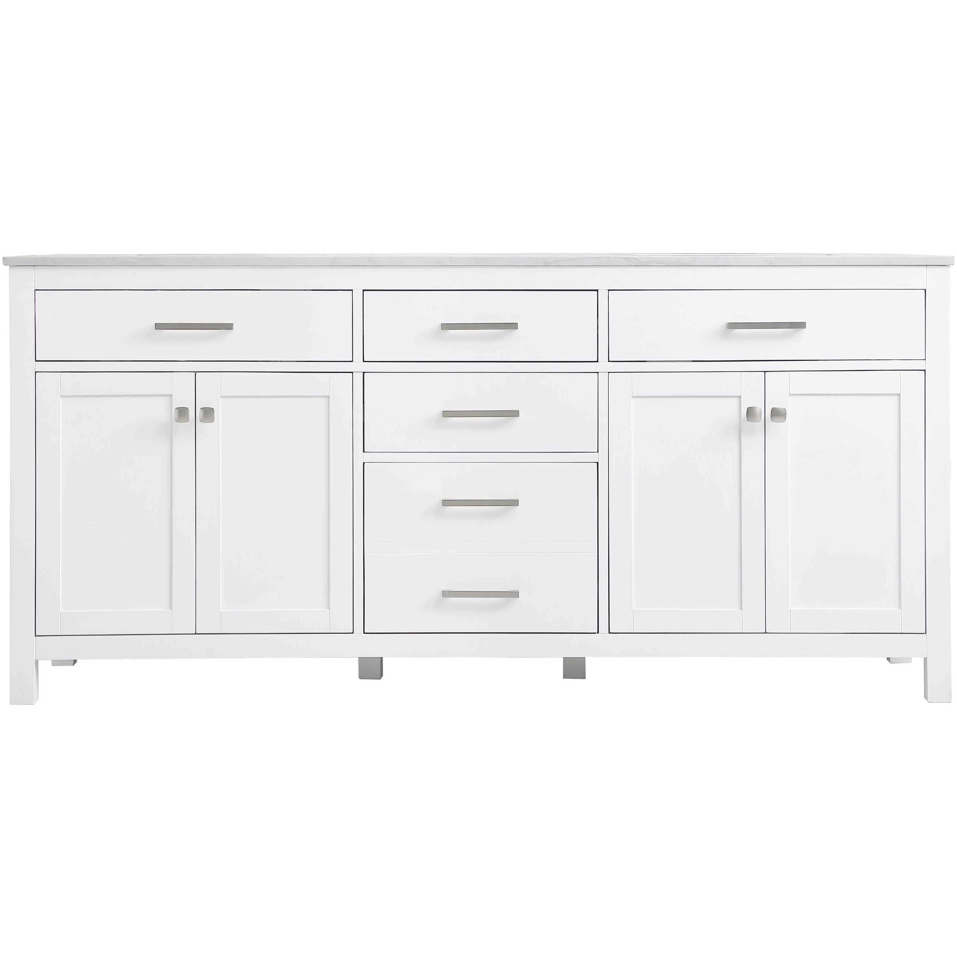 Lewis 72 X 22 X 34 inch White Vanity Sink Set