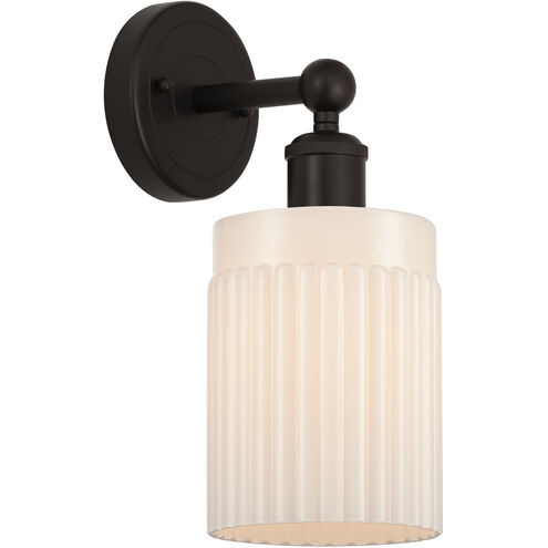 Edison Hadley 1 Light 5 inch Oil Rubbed Bronze Sconce Wall Light in Matte White Glass