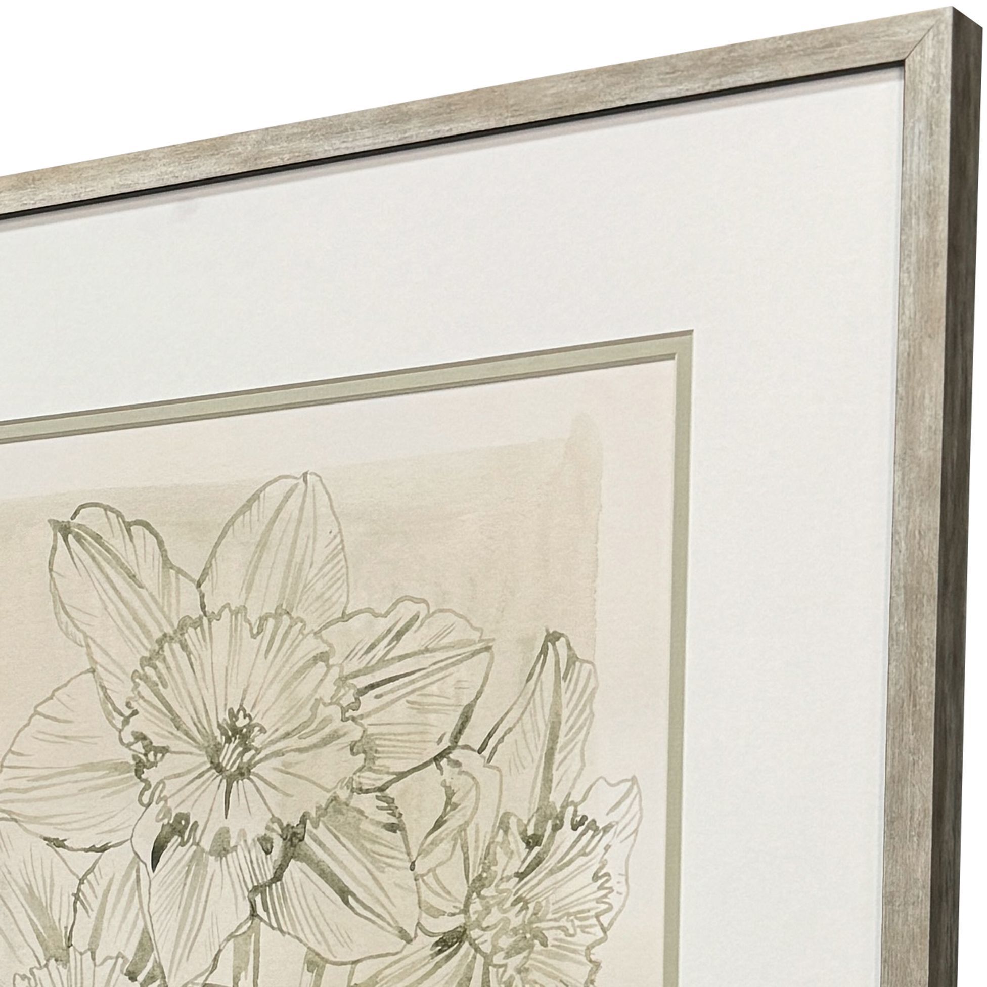Spring Promises Green and Beige and Neutral Framed Art