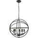 Octavia 5 Light 20 inch Dark Brown Pendant Ceiling Light