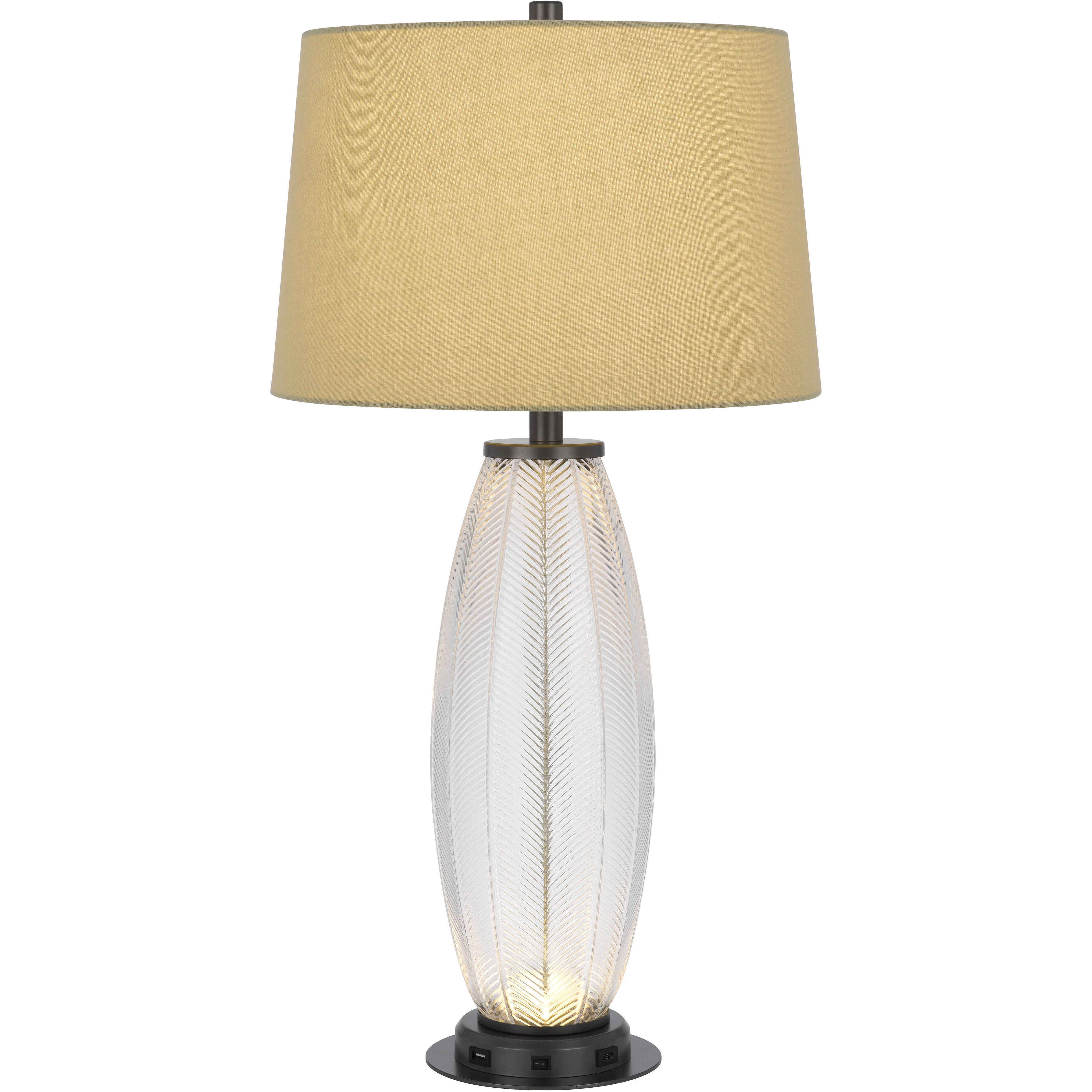 Mansfield 31.63 inch 100.00 watt Iron Grey and Patterned Glass Table Lamp Portable Light