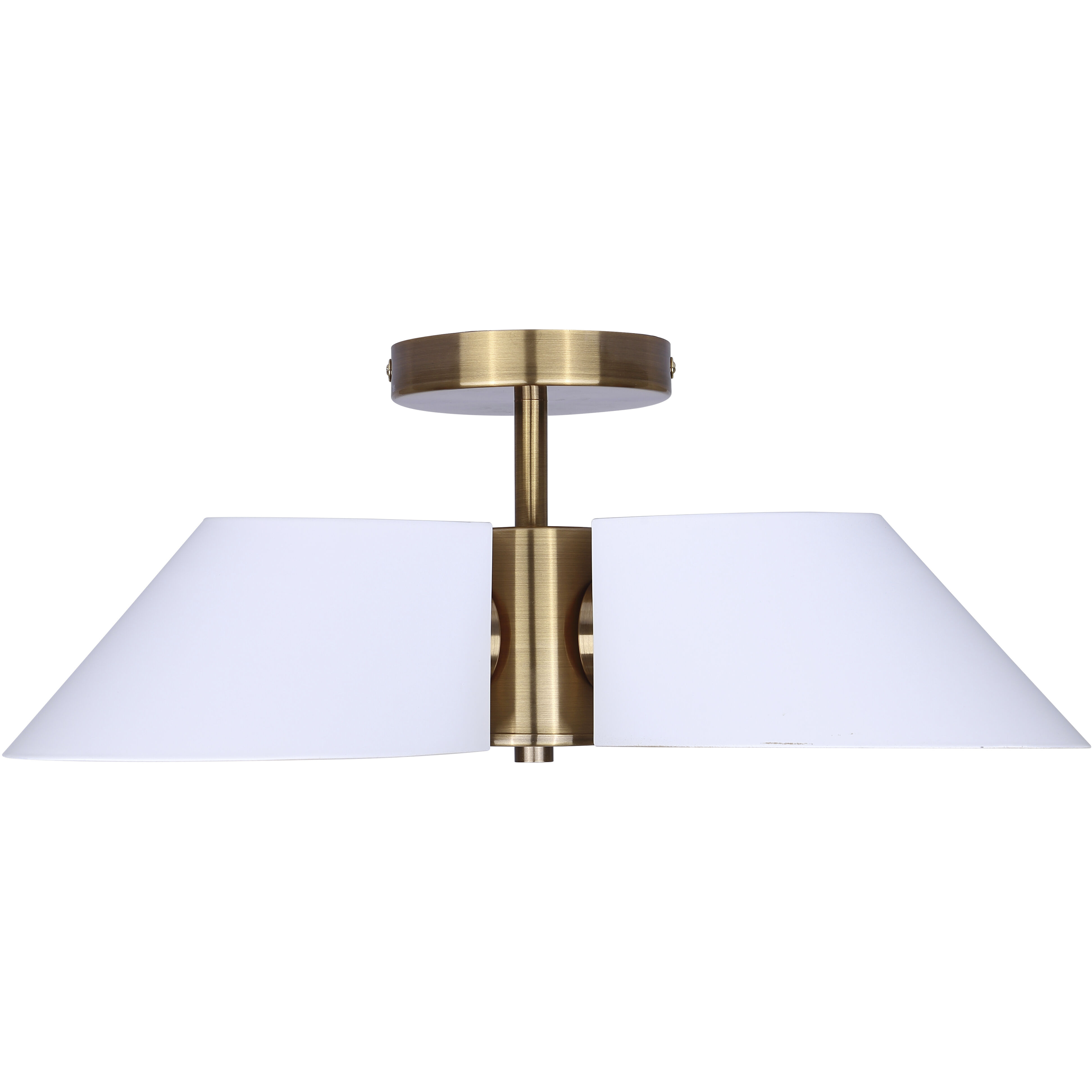 Daxton 3 Light 20 inch Matte White and Gold Semi-Flush Mount Ceiling Light