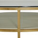 Constance 50 X 50 inch White Leather and Antique Brass Leaf Coffee Table
