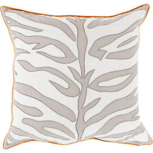 Valentina 18 inch Ivory, Taupe, Bright Orange Pillow Kit