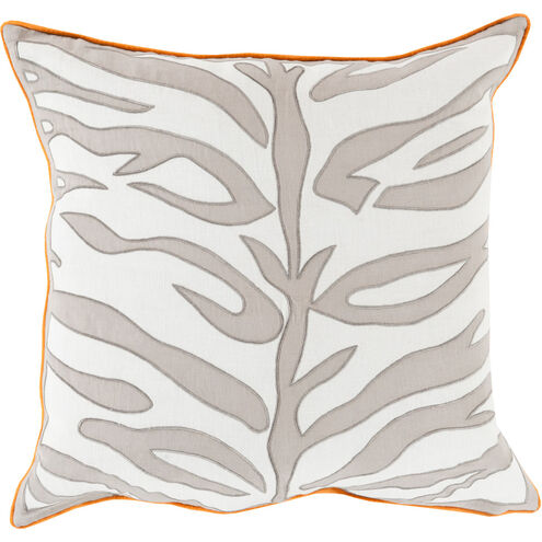 Valentina 20 inch Ivory, Taupe, Bright Orange Pillow Kit