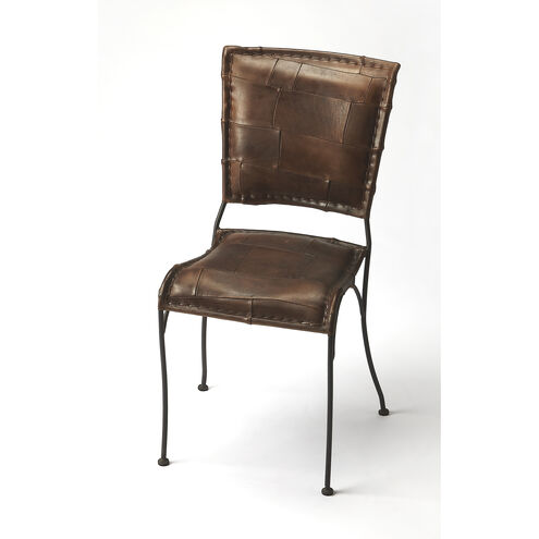 Accent Seating Maverick Iron & Leather Brown Leather Accent Chair