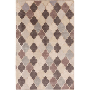 Mugal 96 X 60 inch Khaki, Taupe, Charcoal, Camel Rug