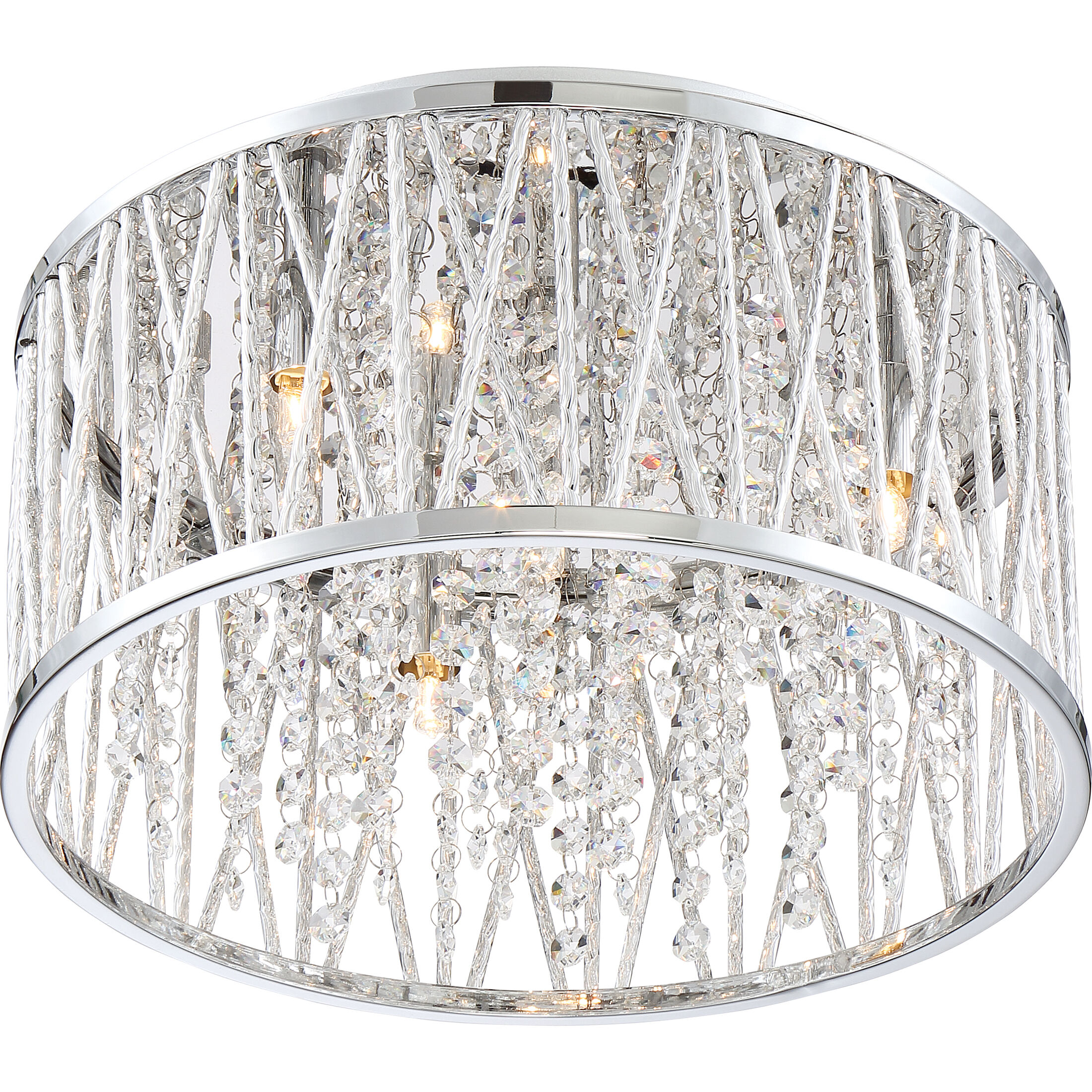 Crystal Cove 4 Light 14 inch Polished Chrome Flush Mount Ceiling Light