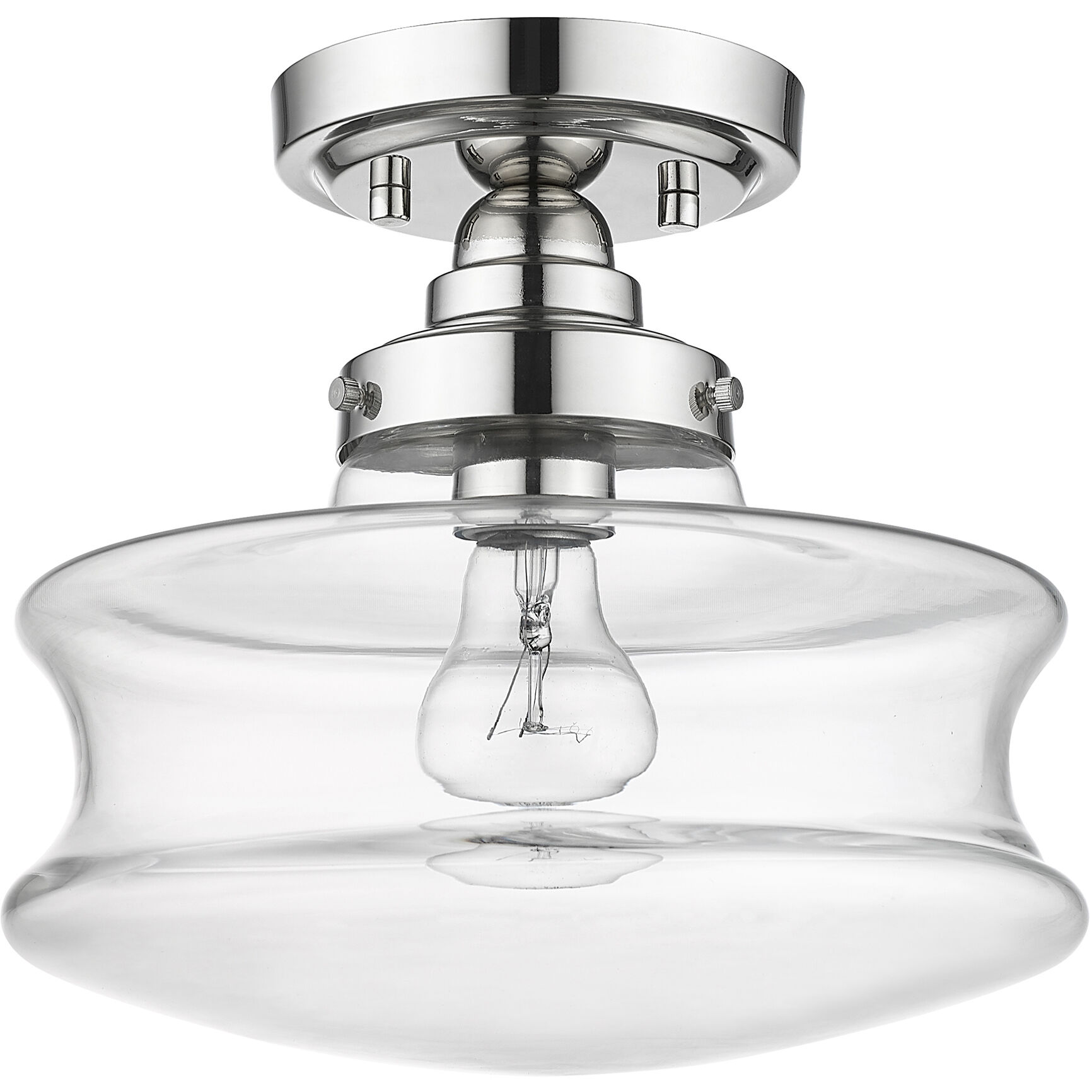 Keal 1 Light 10 inch Polished Nickel Convertible Semi-Flush Ceiling Light