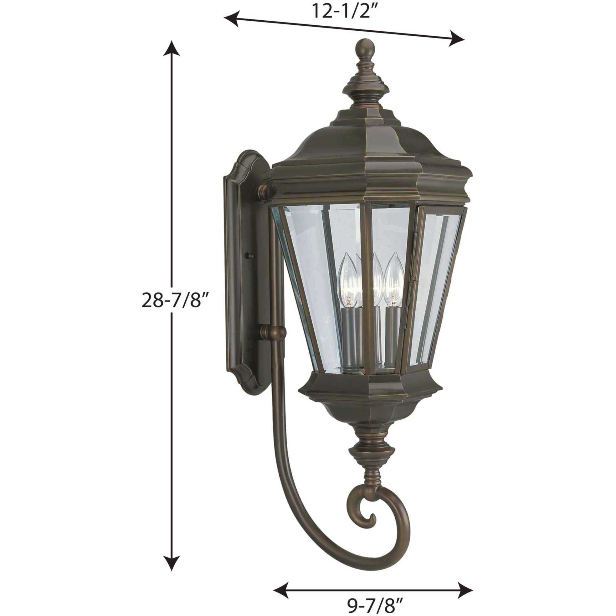 Crawford 3 Light 29 inch Oil Rubbed Bronze Outdoor Wall Lantern