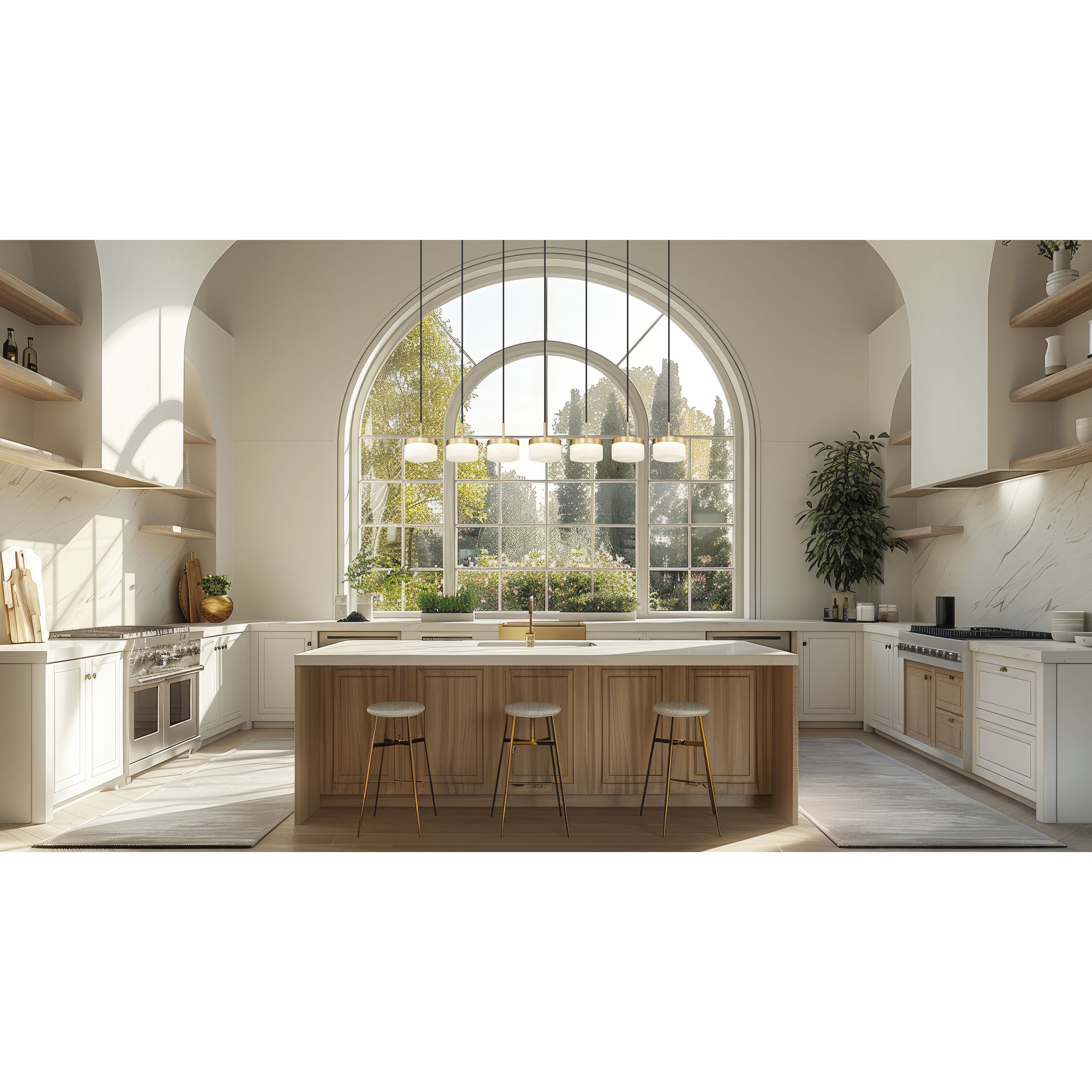 Renaud LED 58.75 inch Modern Gold Linear Chandelier Ceiling Light