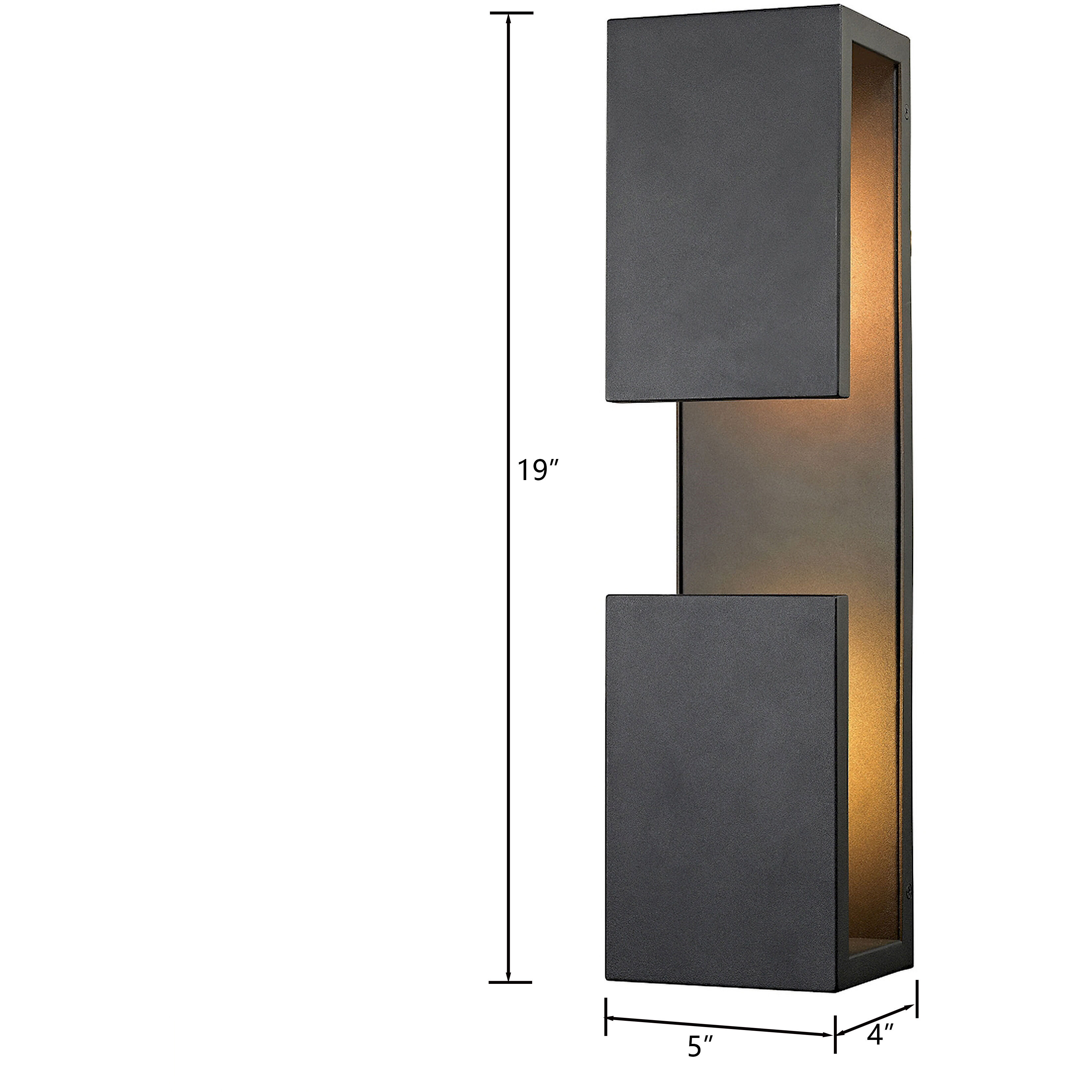 Pierre LED 19 inch Textured Matte Black Outdoor Wall Sconce