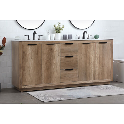 Blake 72 X 22 X 34 inch Natural Oak Vanity Sink Set