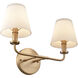 Hoyle 2 Light 16 inch Brushed Gold Vanity Light Wall Light