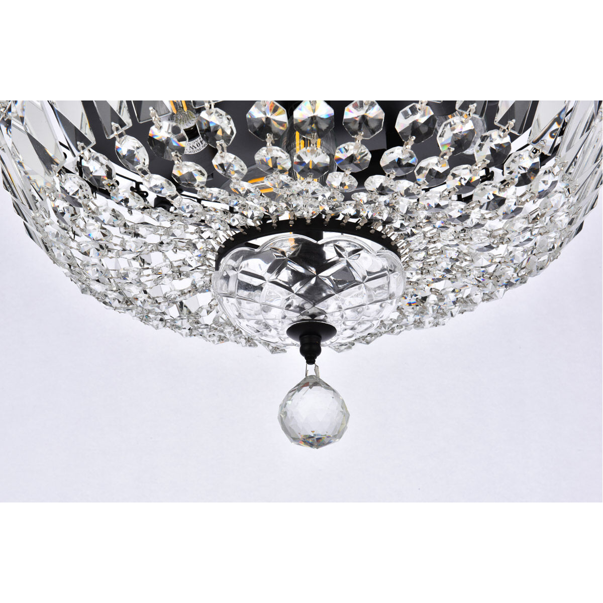 Tranquil 6 Light 16 inch Black and Clear Flush Mount Ceiling Light