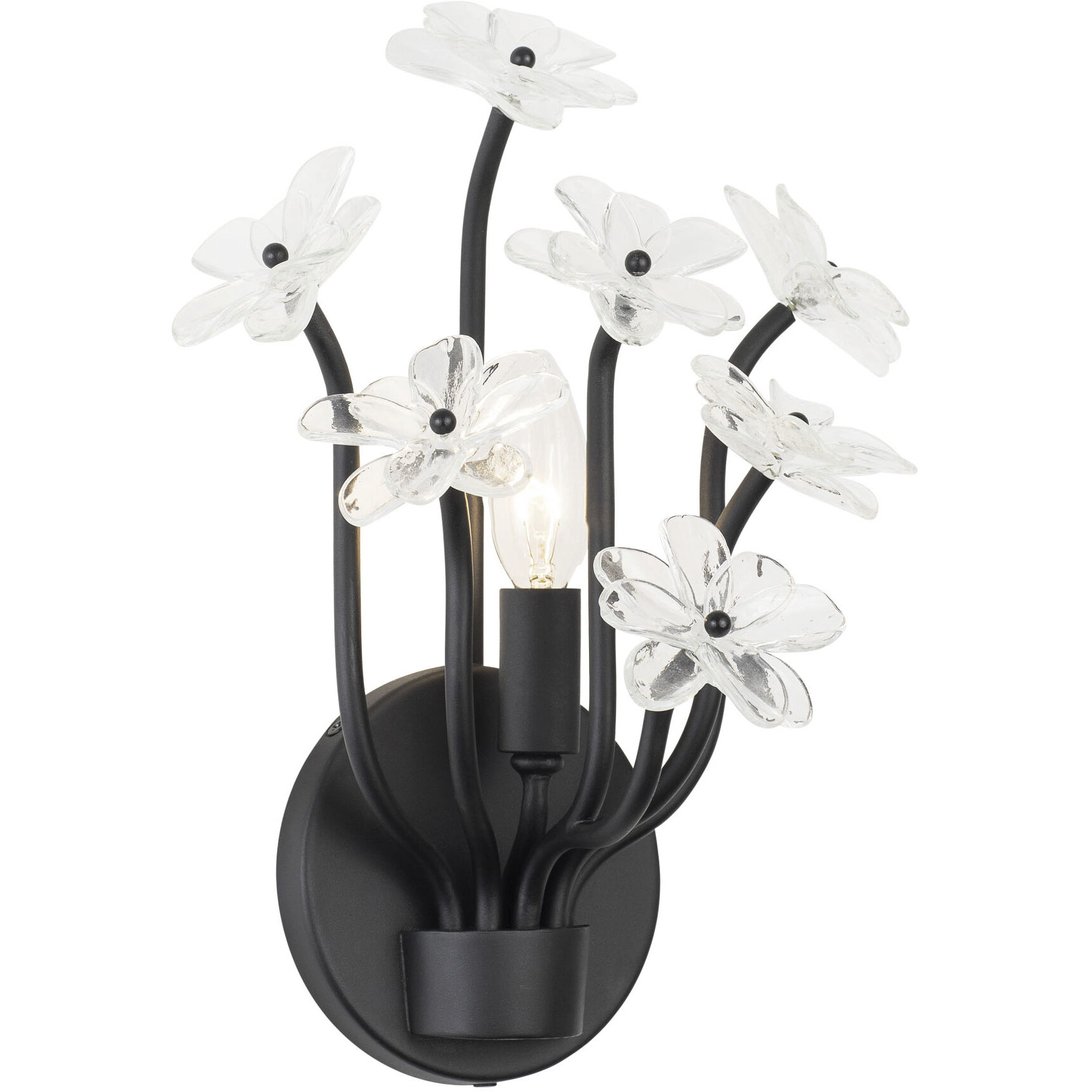 Wildflower 1 Light 10 inch Matte Black Wall Sconce Wall Light, Smithsonian Collaboration