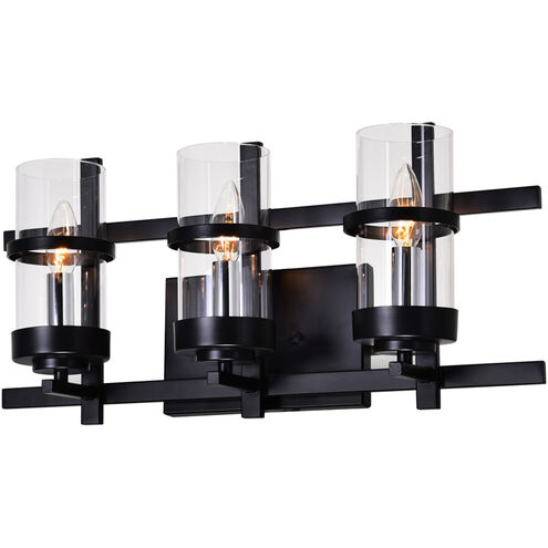 Sierra 3 Light 21 inch Black Wall Light