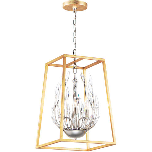 Bouquet 4 Light 16 inch Polished Nickel/Gold Leaf Multi-Light Pendant Ceiling Light