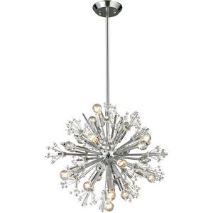 Starburst 15 Light 20 inch Polished Chrome Chandelier Ceiling Light