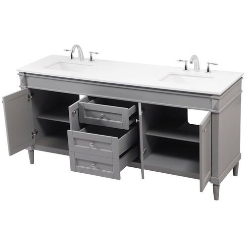 Bennett 72 X 21 X 35 inch Grey Vanity Sink Set