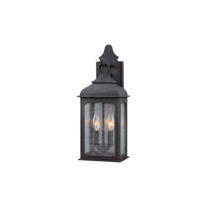Vigilius 2 Light 19 inch Colonial Iron Outdoor Wall Sconce