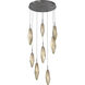 Rock Crystal LED 26.2 inch Graphite Chandelier Ceiling Light in 3000K LED, Chilled Bronze, Round Multi-Port