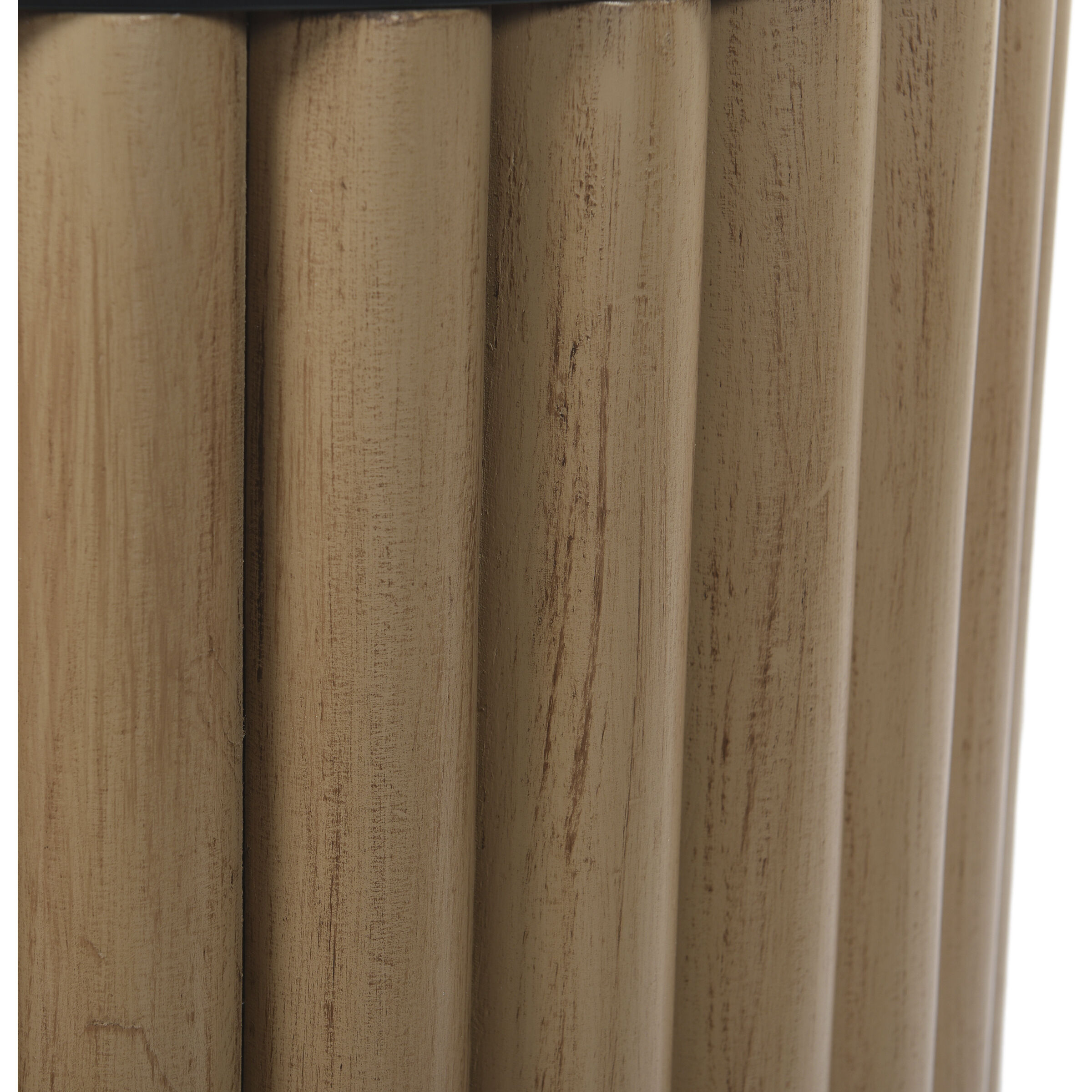 Fluted Barrel 17 inch Natural Stain Accent Table