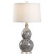 Wildwood 29 inch 100.00 watt Black/Teal/White Decal/Clear Table Lamp Portable Light