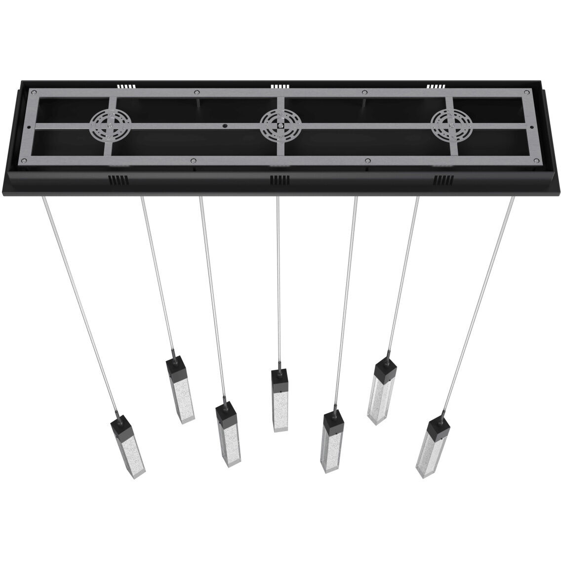 Original Glacier Avenue LED 11 inch Black Multi Port Pendant Ceiling Light in Bubbled