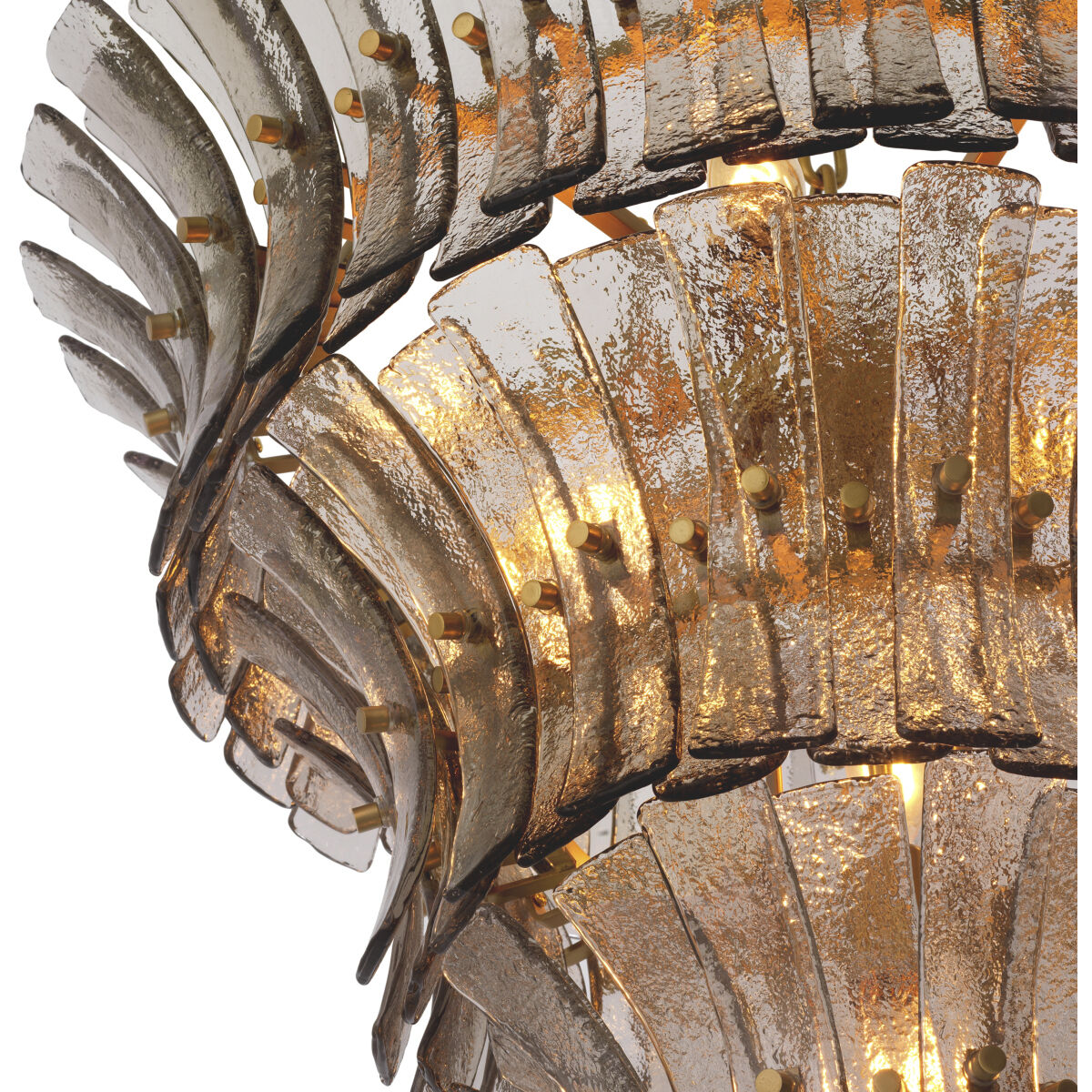 Toscano 10 Light 26.38 inch Antique Brass Chandelier Ceiling Light in Smoke Glass