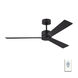 Rozzen 52 inch Midnight Black with Midnight Black/American Walnut reversible blades Indoor/Outdoor Ceiling Fan