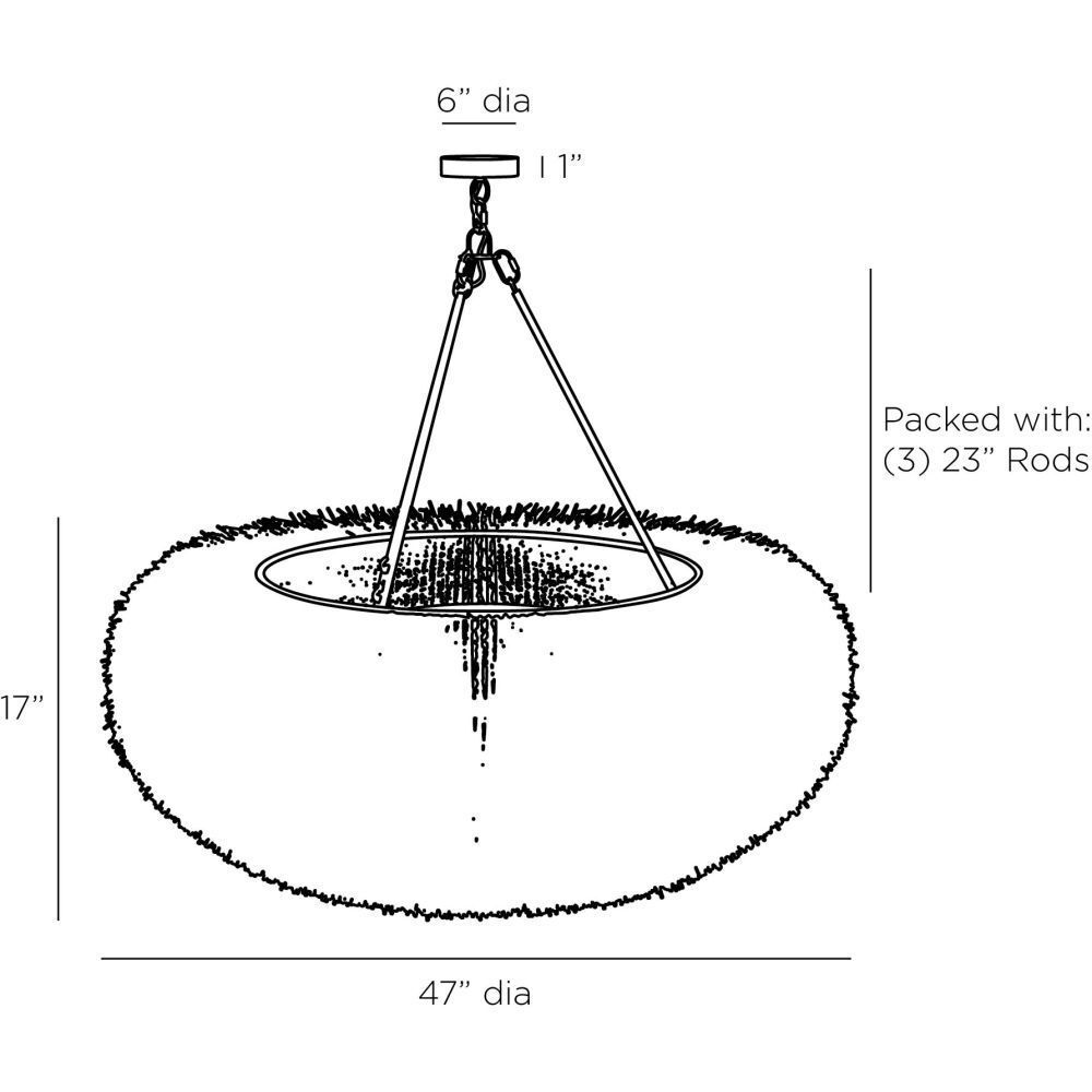 Zaria 47 inch Black Stained Chandelier Ceiling Light