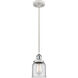 Ballston Small Bell 1 Light 5 inch White and Polished Chrome Mini Pendant Ceiling Light in Clear Glass