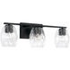 Lucas 3 Light 24 inch Matte Black Vanity Light Wall Light