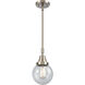 Franklin Restoration Beacon 1 Light 6 inch Brushed Satin Nickel Mini Pendant Ceiling Light in Seedy Glass