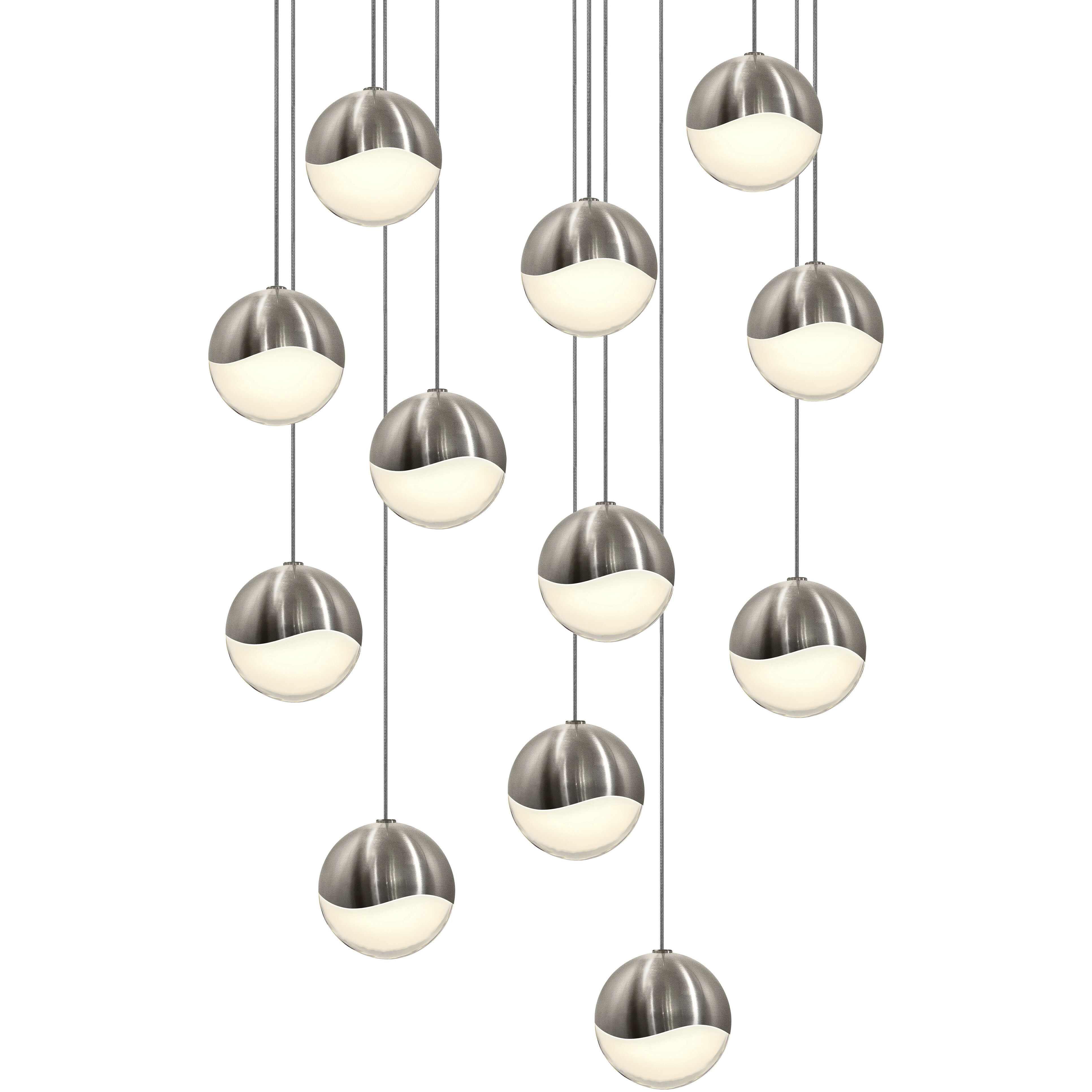 Grapes LED 16.25 inch Satin Nickel Cluster Pendant Ceiling Light in Medium