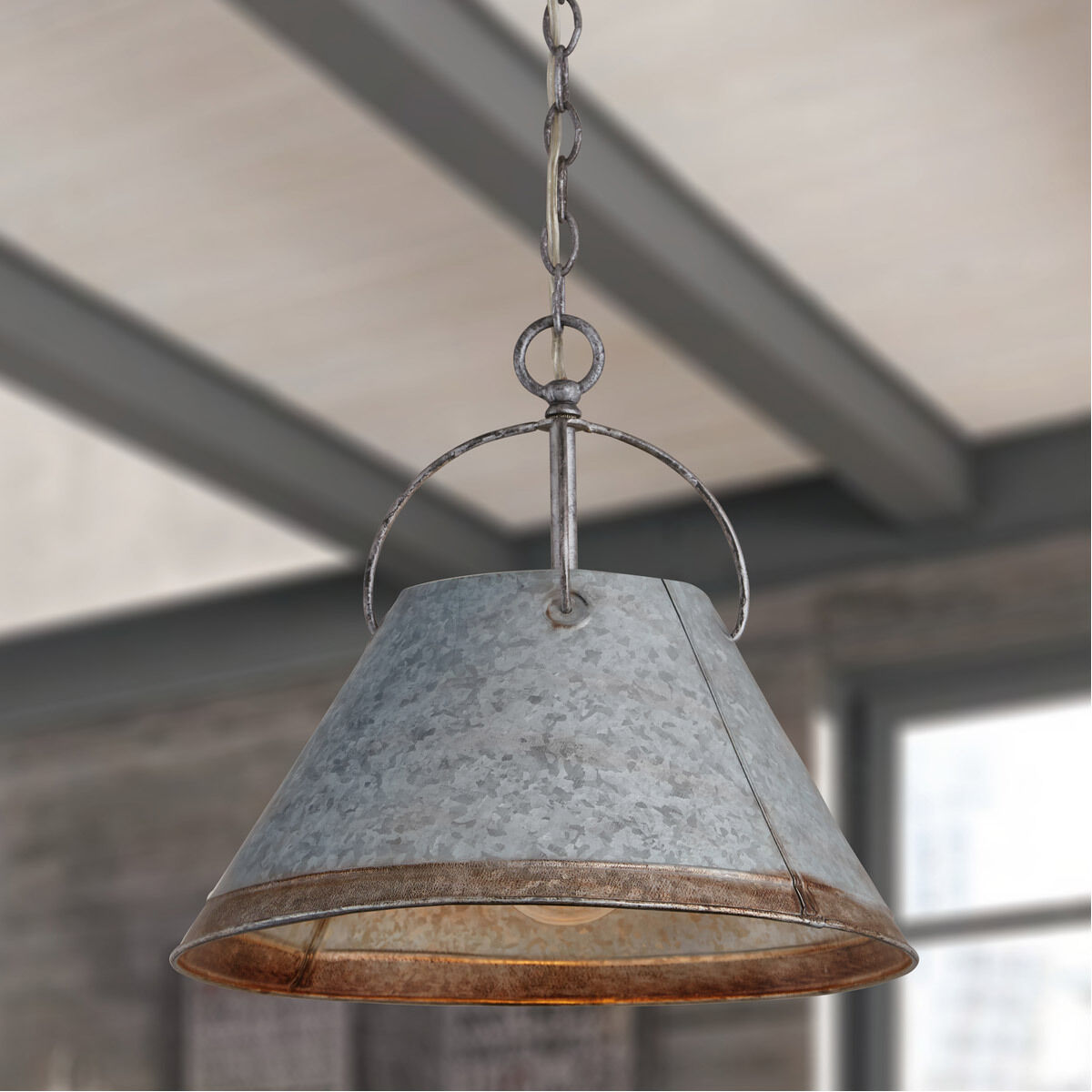 Galvanised pendant light shop