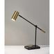 Collette 12 inch 7.00 watt Black and Antique Brass Desk Lamp Portable Light, with AdessoCharge Wireless Charging Pad and USB Port