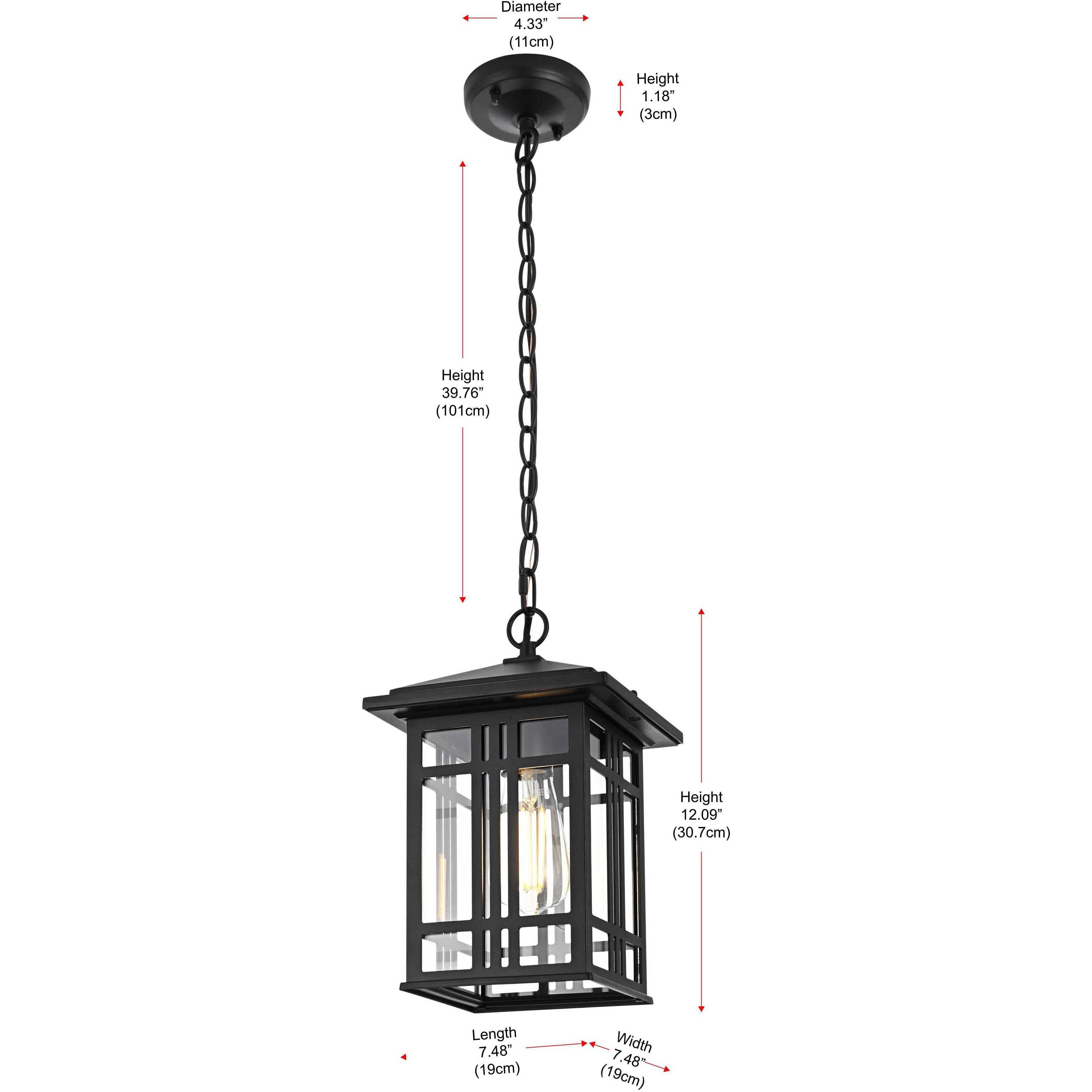 Harley 1 Light 7.5 inch Black Outdoor Pendant