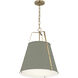 Etcher 2 Light Heritage Green and Champagne Bronze Pendant Ceiling Light