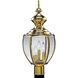 BrassGUARD 3 Light 20 inch Polished Brass Outdoor Post Lantern