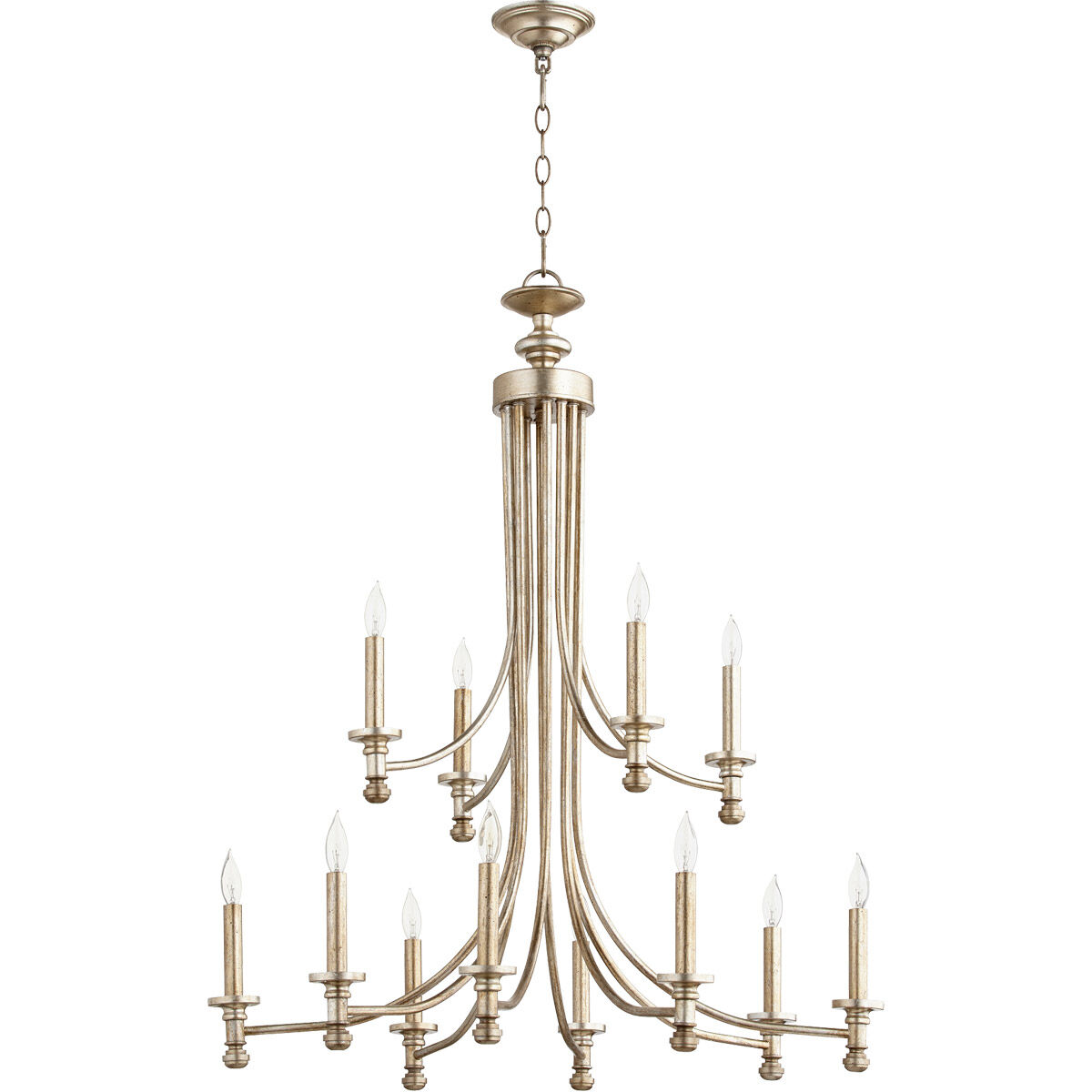 Rossington 12 Light 31.5 inch Aged Silver Leaf Chandelier Ceiling Light