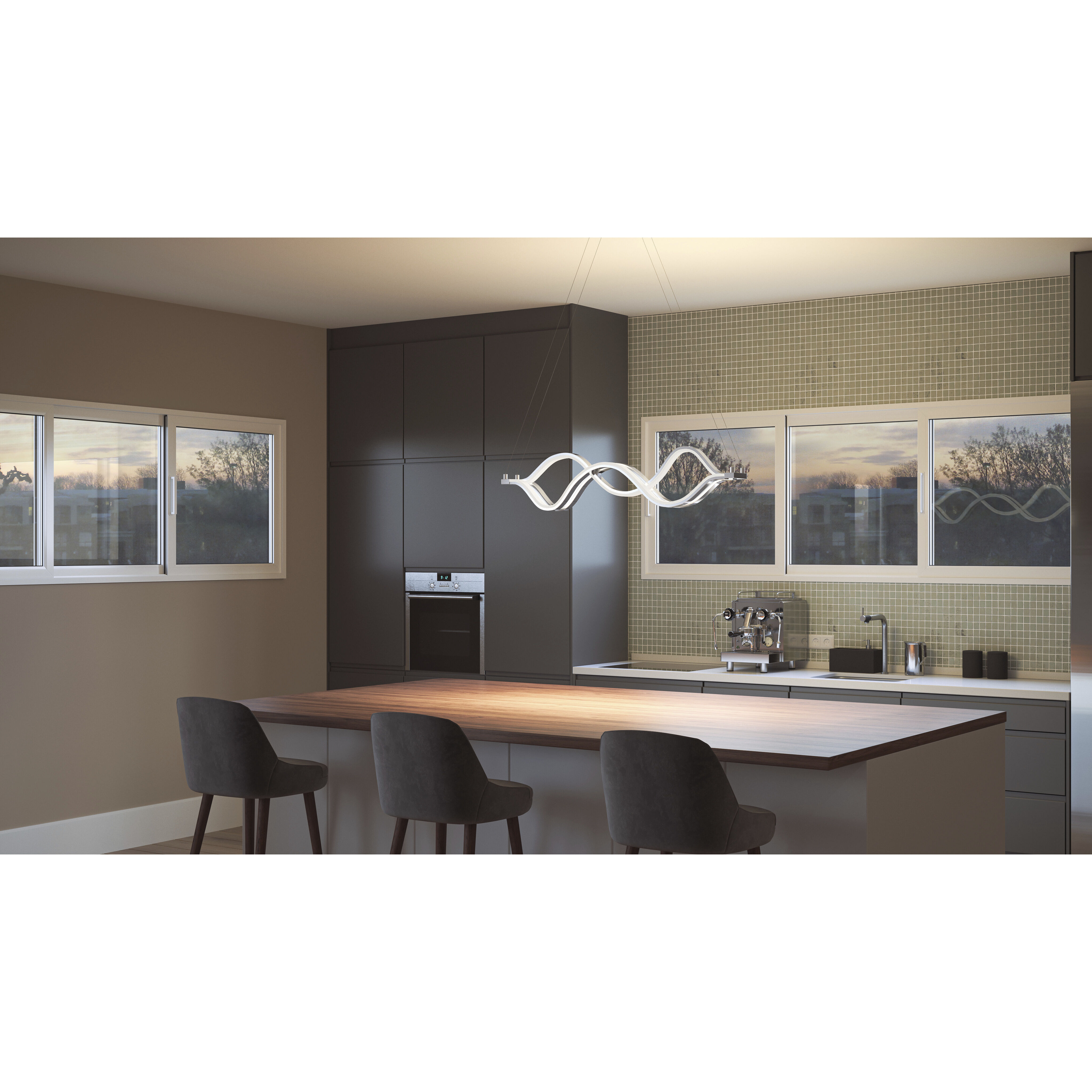 Bleecker 39 inch Polished Chrome Island Light Ceiling Light